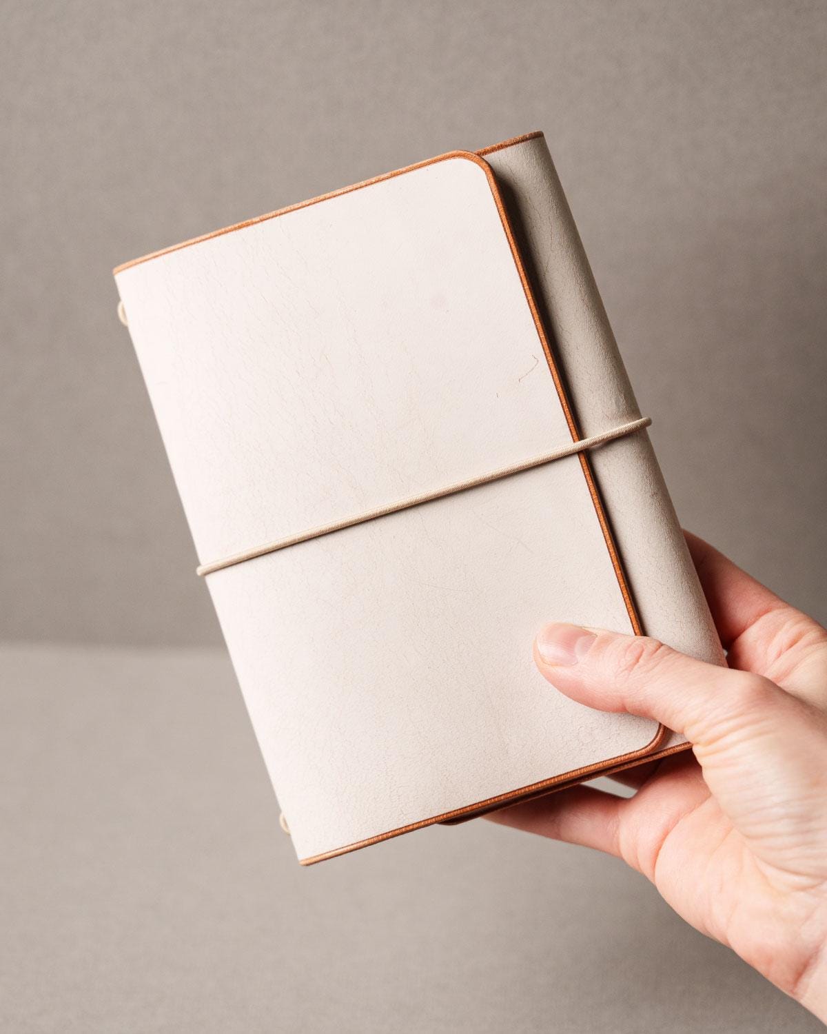 Natural Ghost Wax A6 trifold cover, ready to ship