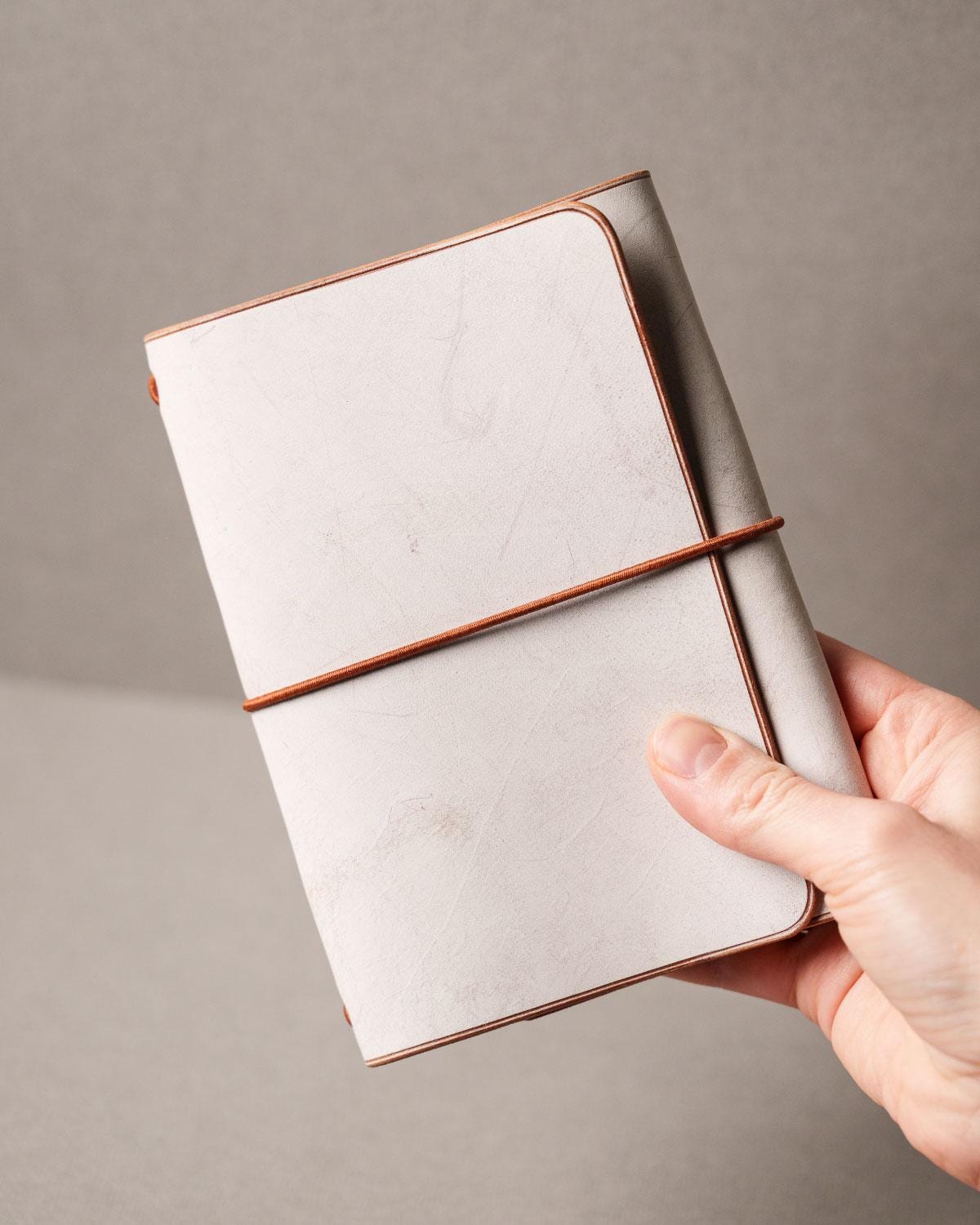 Light Brown Ghost Wax A6 trifold cover, ready to ship