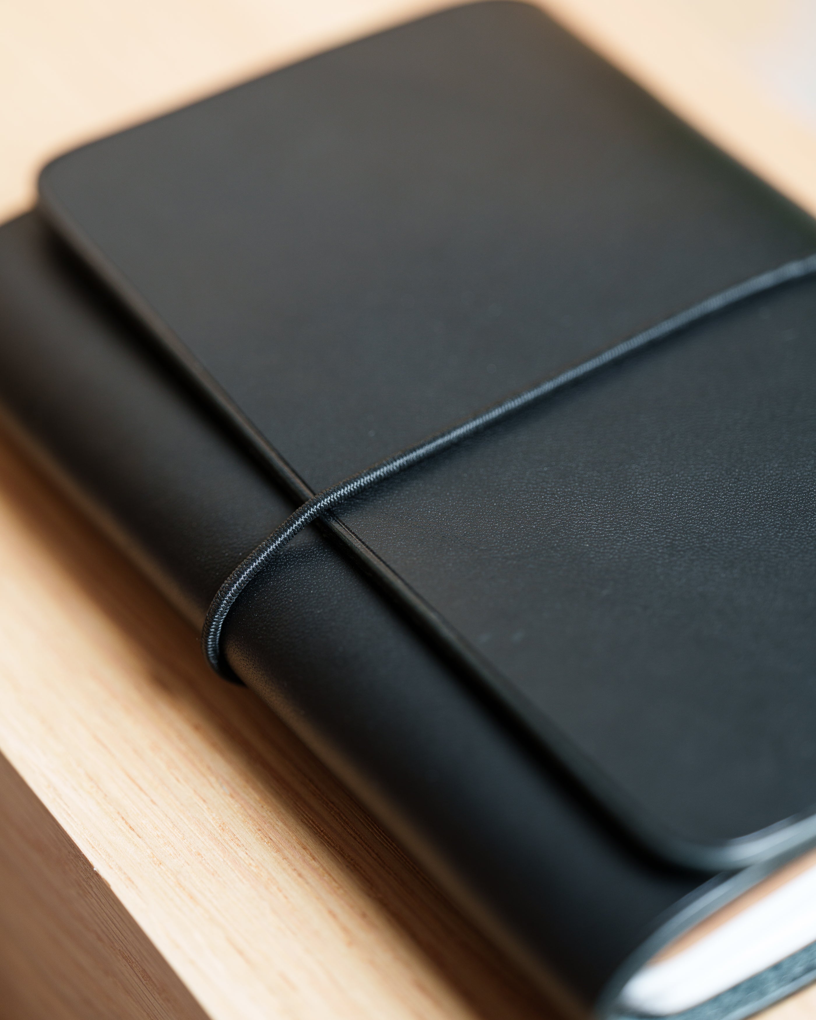 Black Buttero Leather Trifold Cover