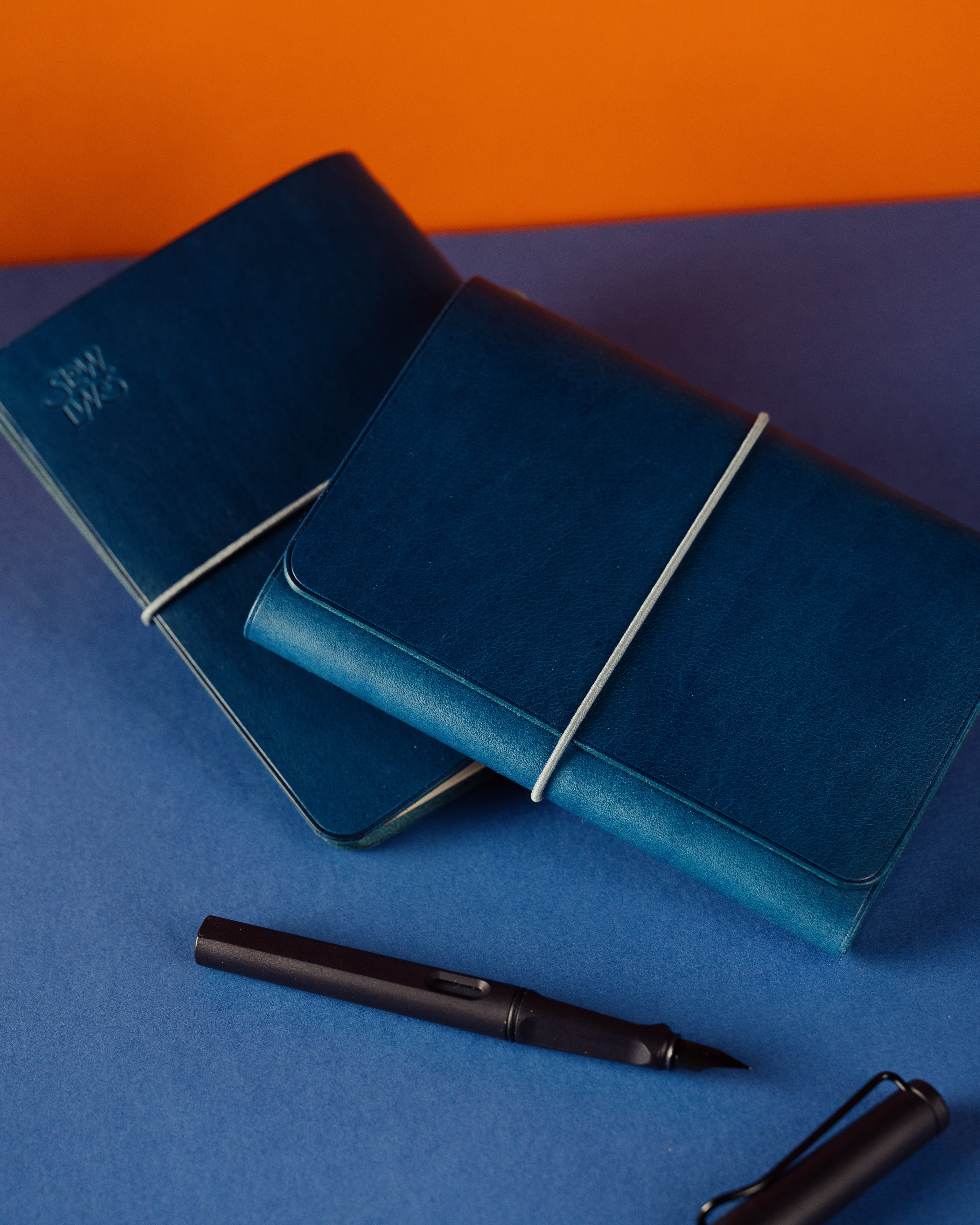 Navy Blue Buttero Leather Cover