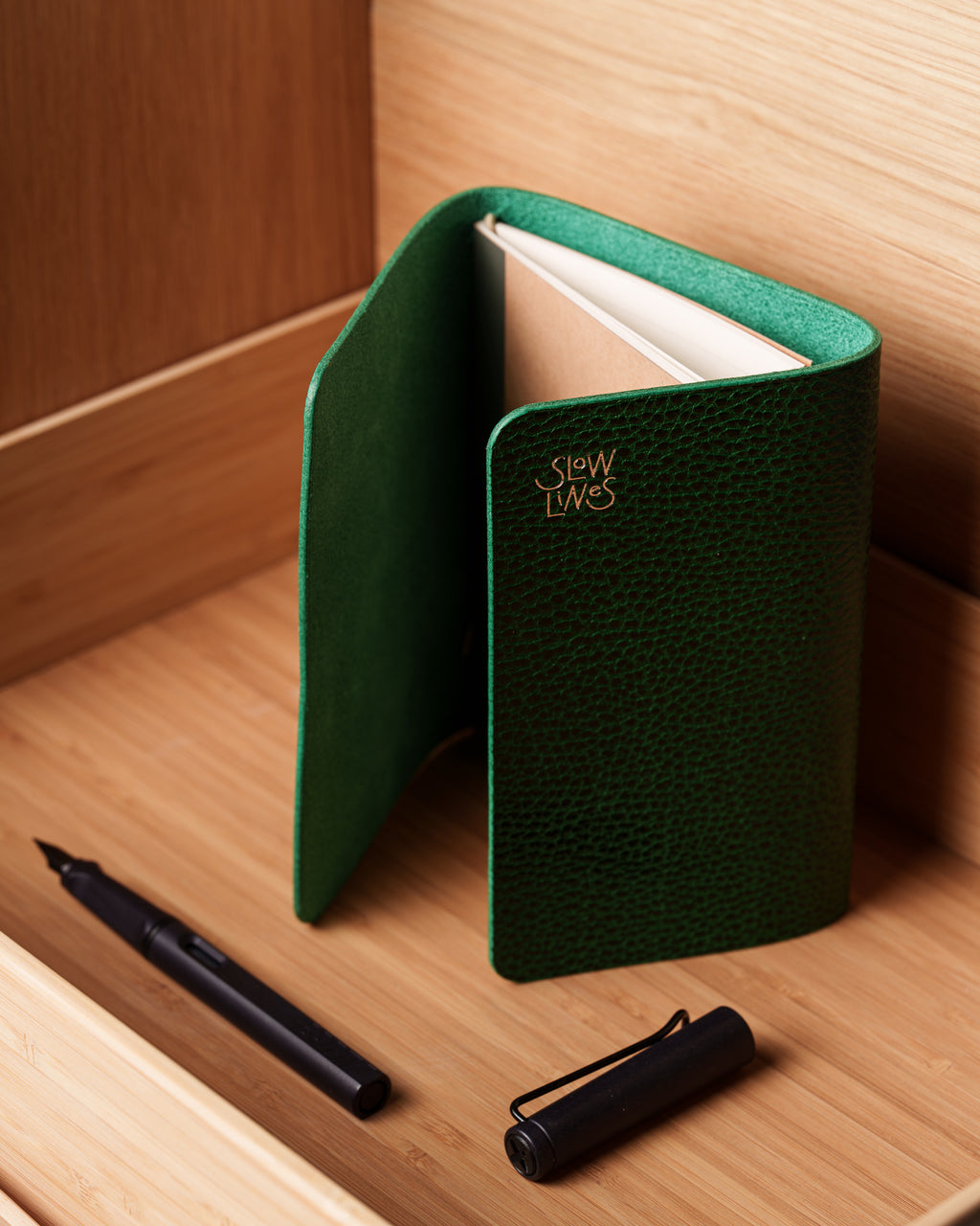 Green Dollaro Leather Trifold Cover