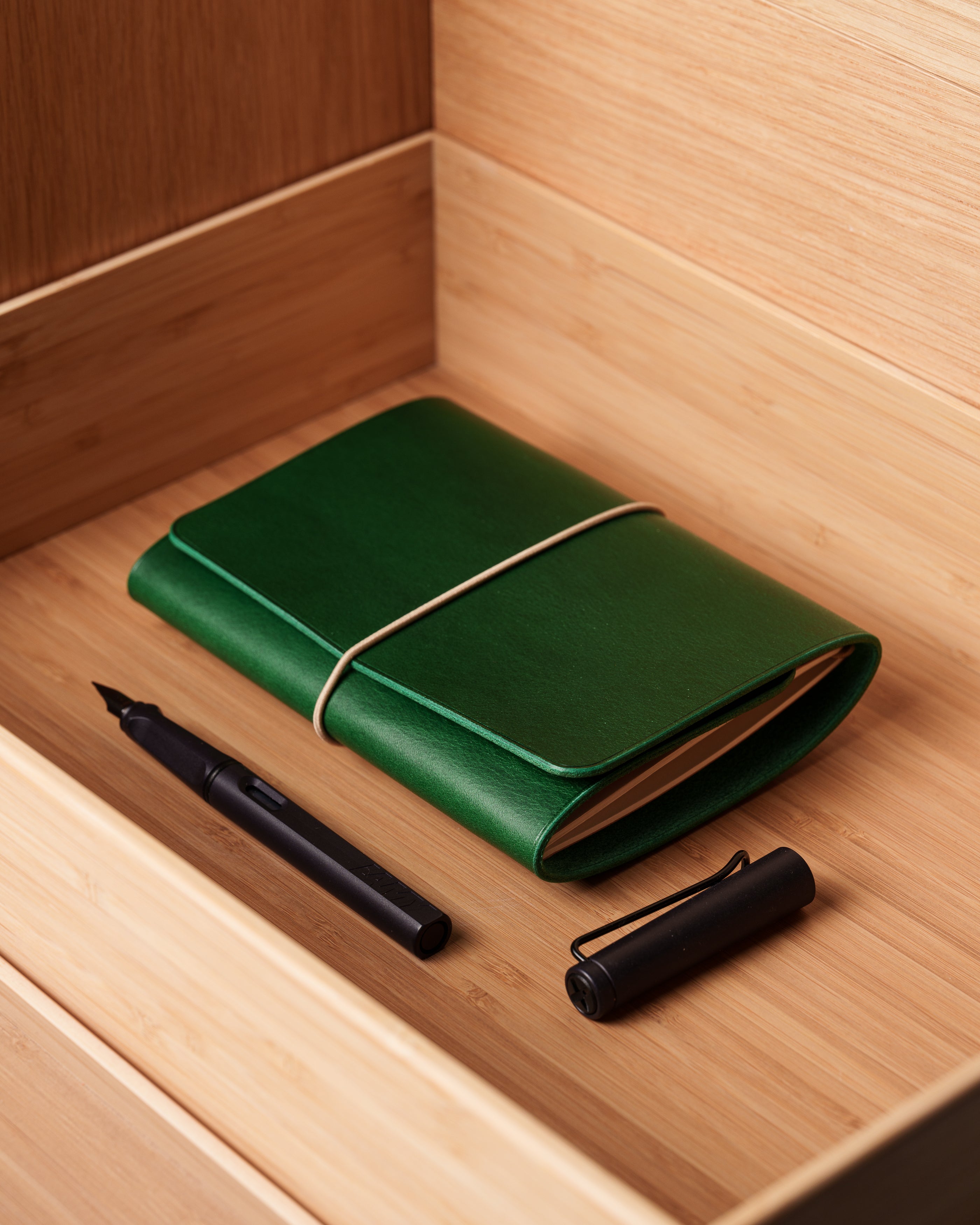Green Buttero A6 trifold cover, ready to ship