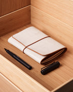 Light Brown Ghost Wax A6 trifold cover, ready to ship
