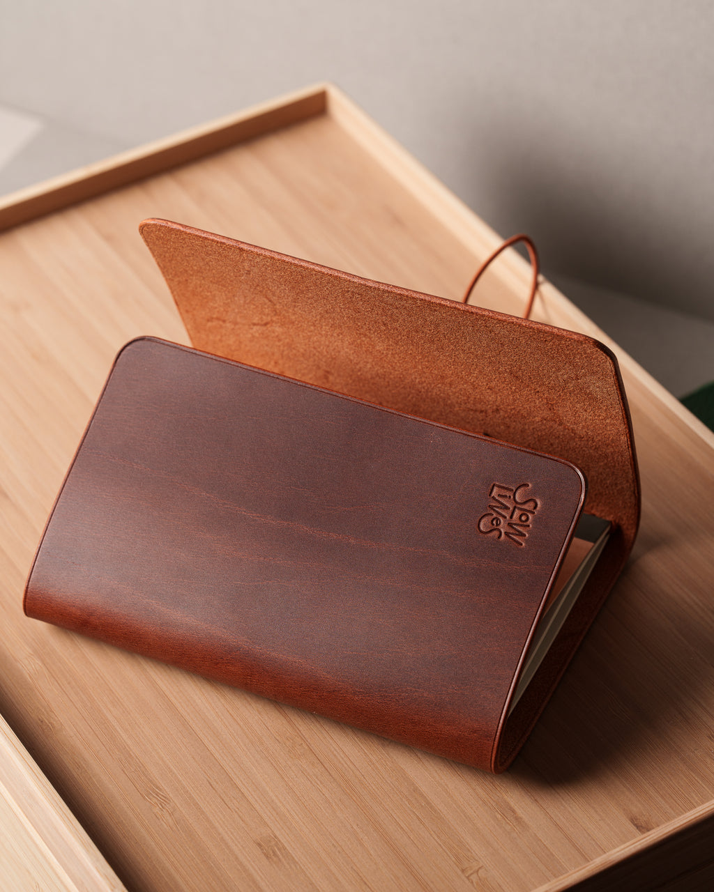Dark Brown Freedom Leather Trifold Cover