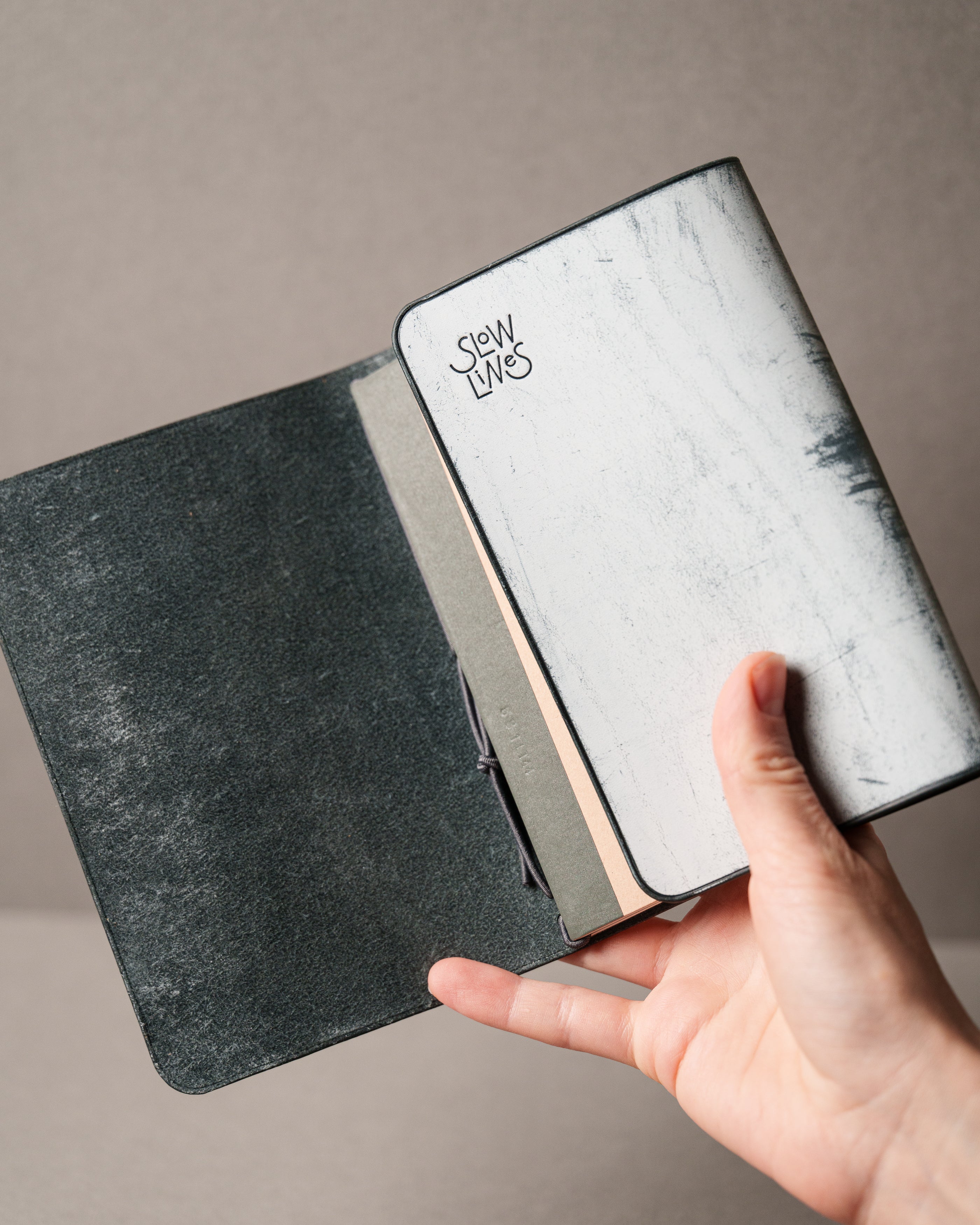 Black Ghost Wax Leather Trifold Cover