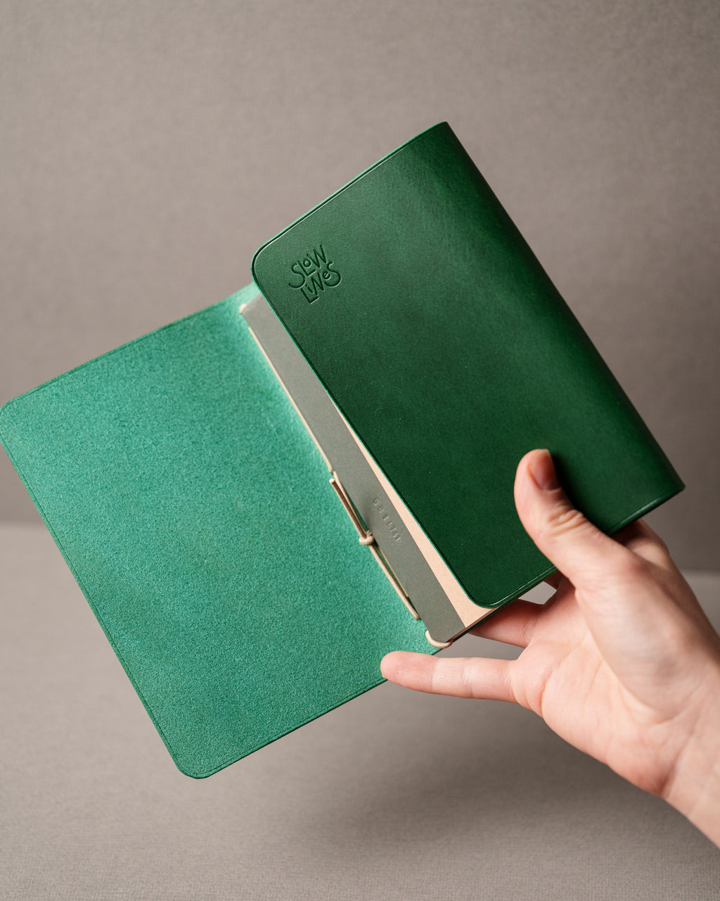 Green Buttero A6 trifold cover, ready to ship