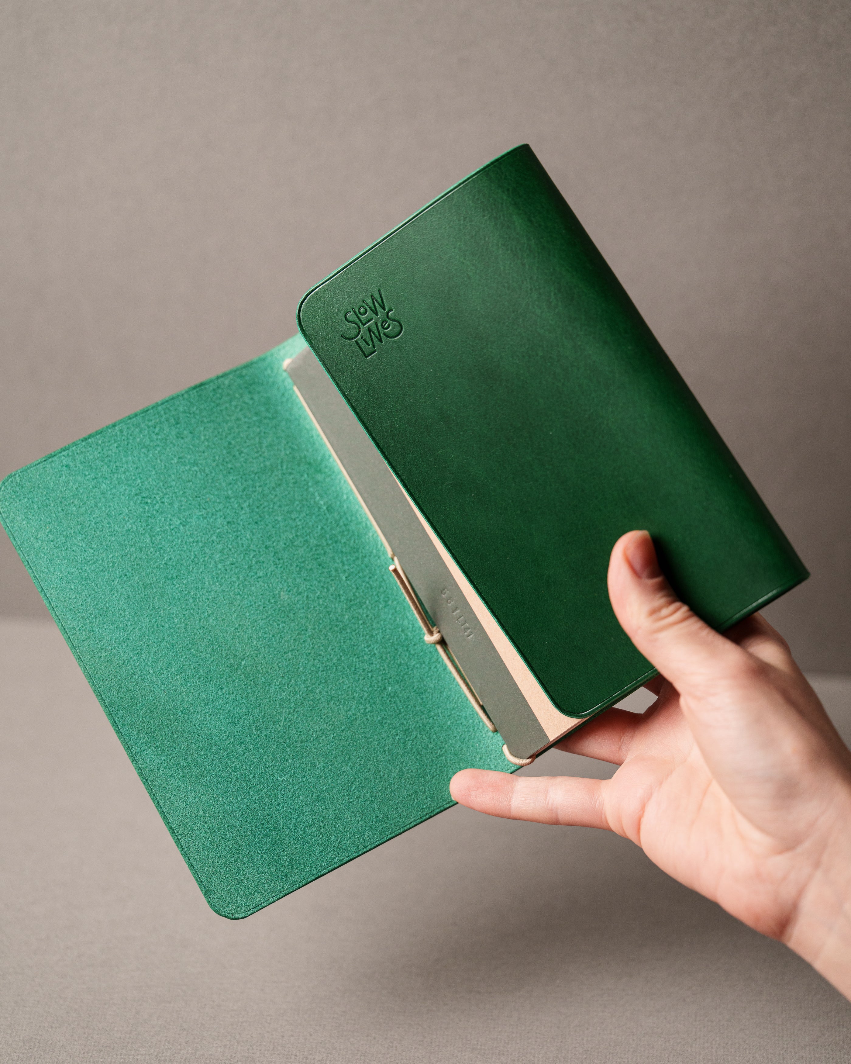 Green Buttero A6 trifold cover, ready to ship