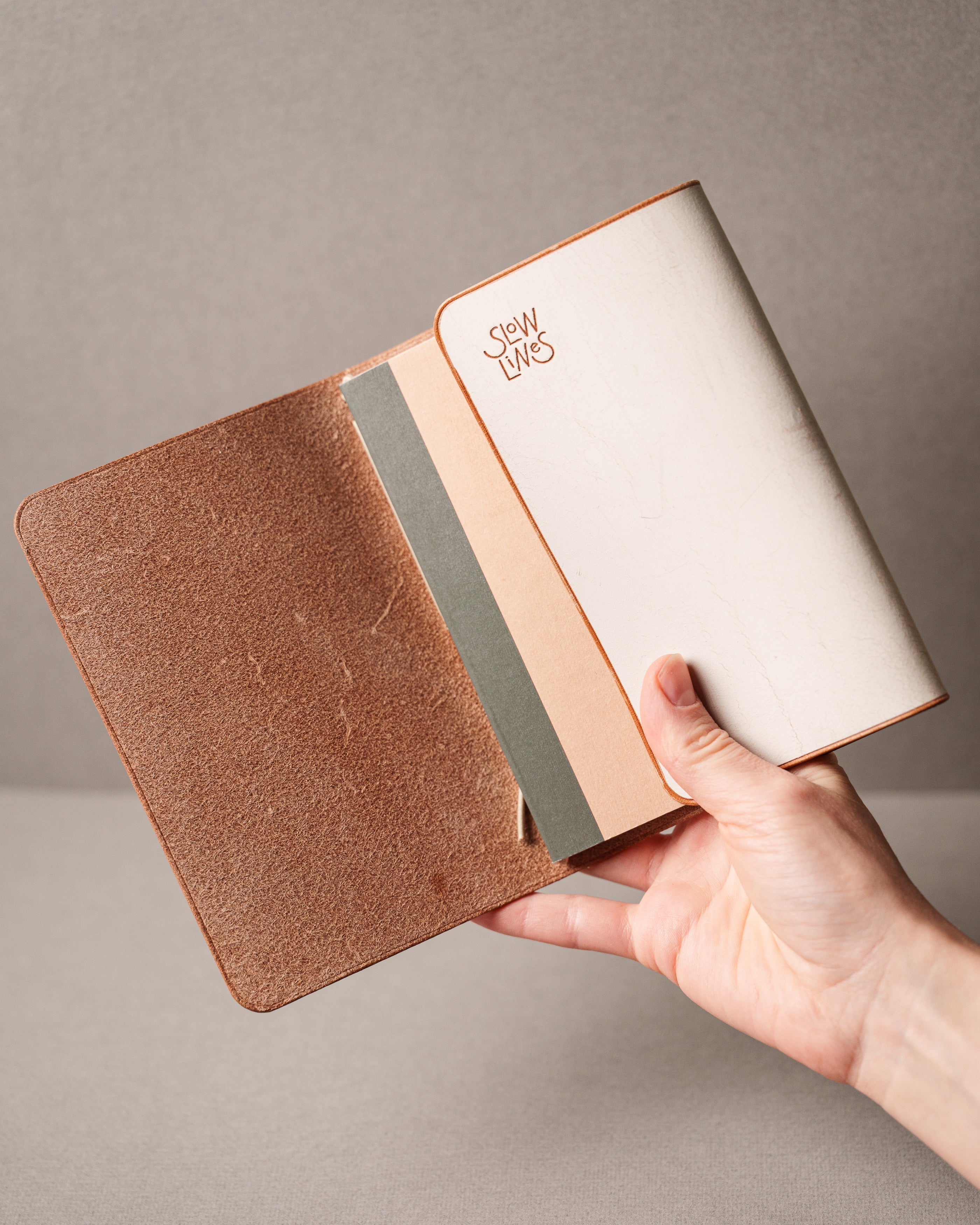 Natural Ghost Wax A6 trifold cover, ready to ship