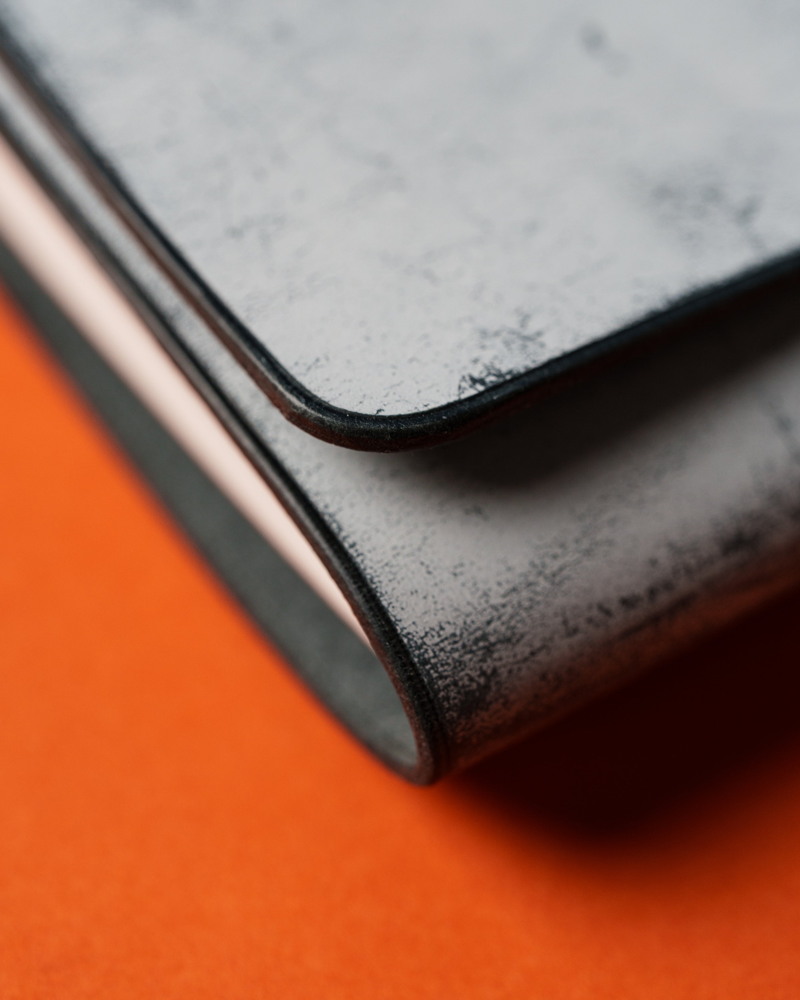 Black Ghost Wax Leather Trifold Cover