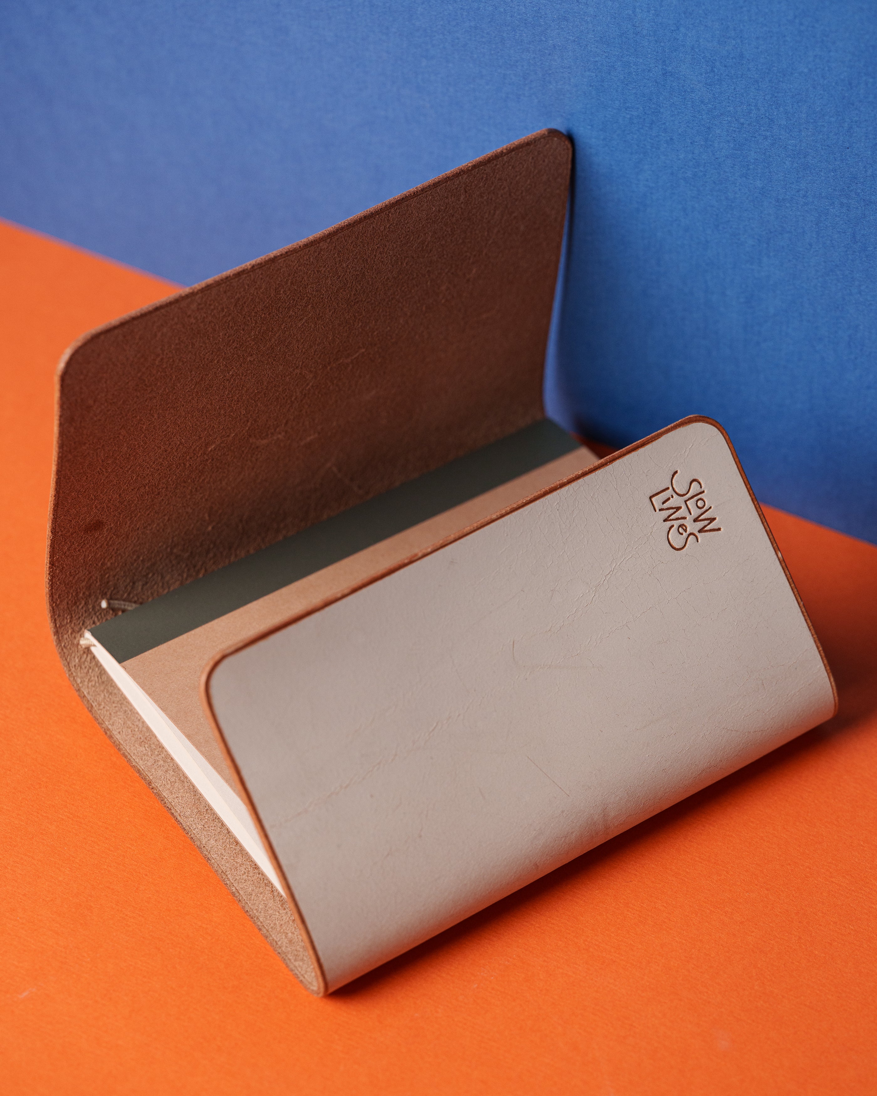 Natural Ghost Wax Leather Trifold Cover