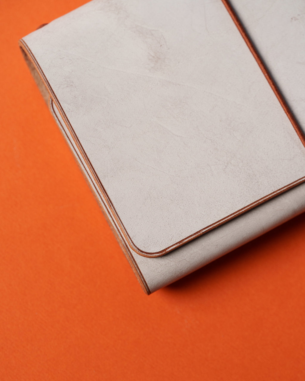 Light Brown Ghost Wax A6 trifold cover, ready to ship