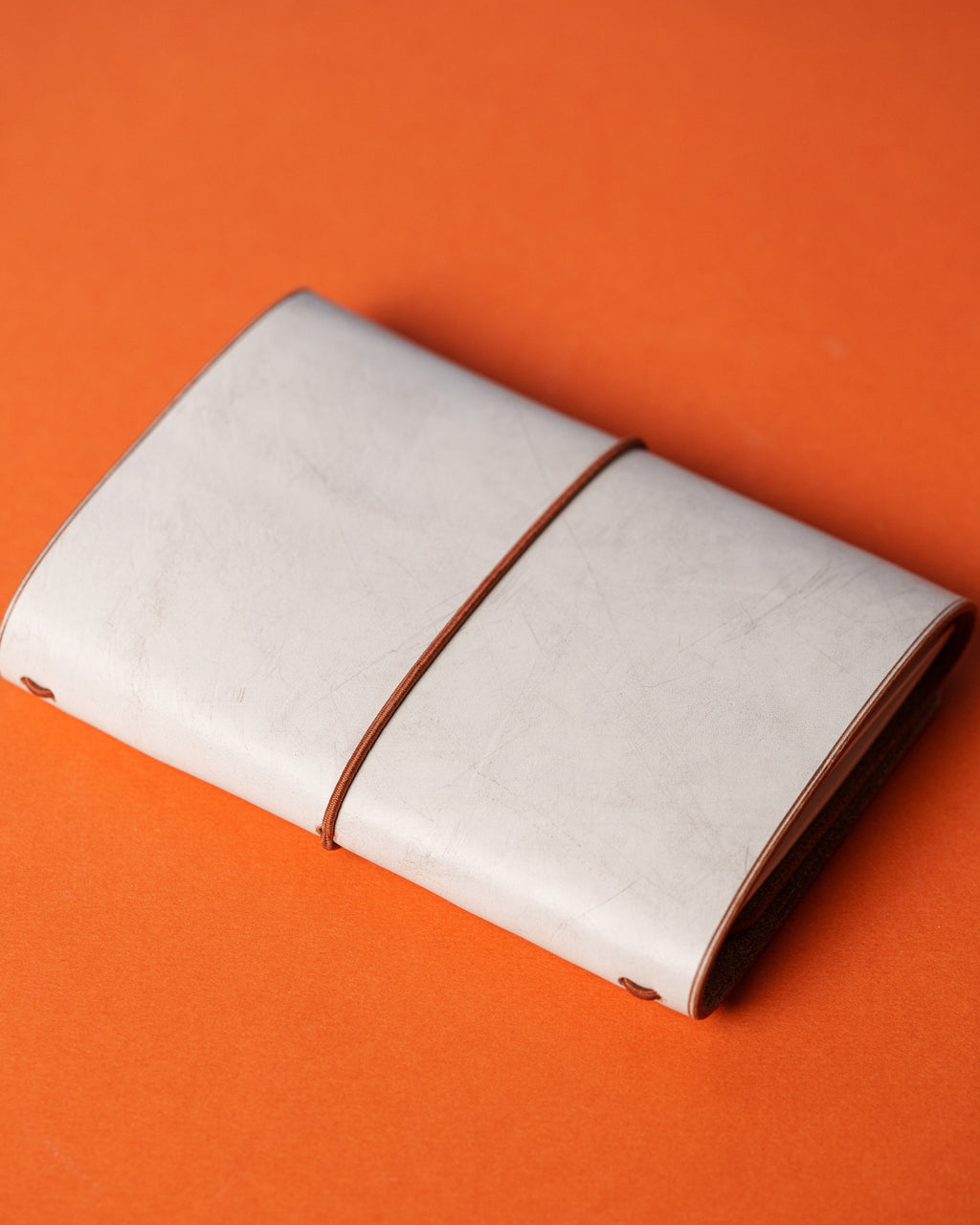 Light Brown Ghost Wax Leather Trifold Cover