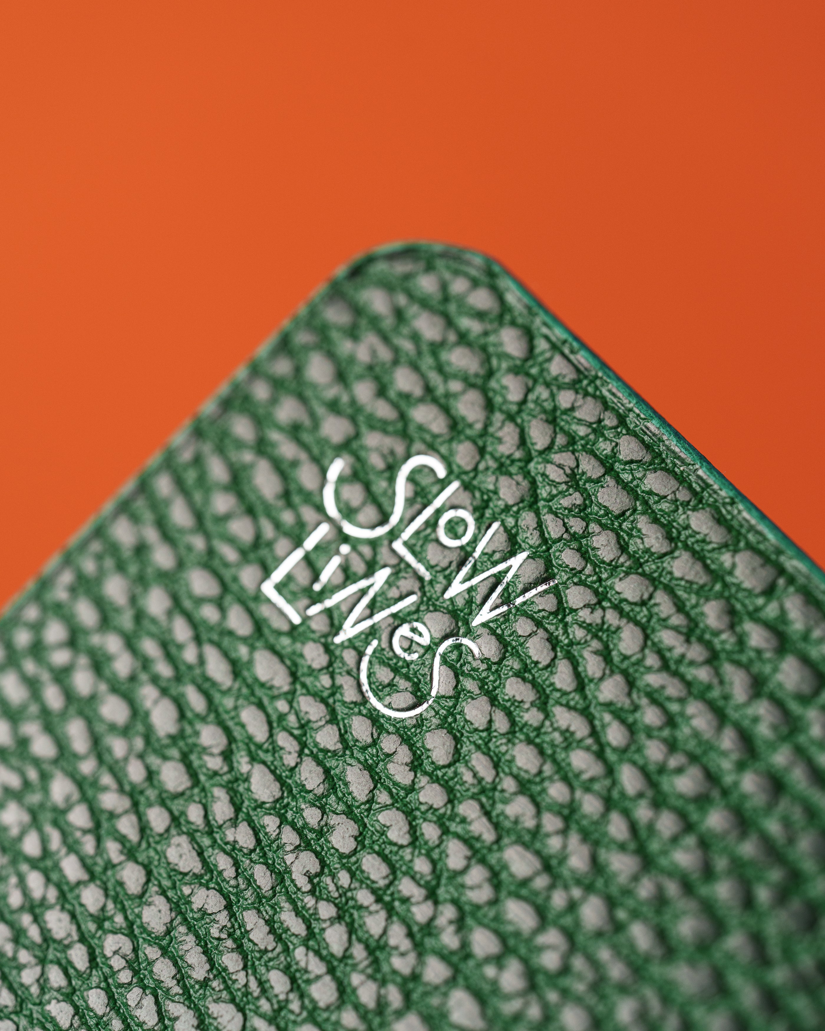 Green Dollaro Leather Trifold Cover