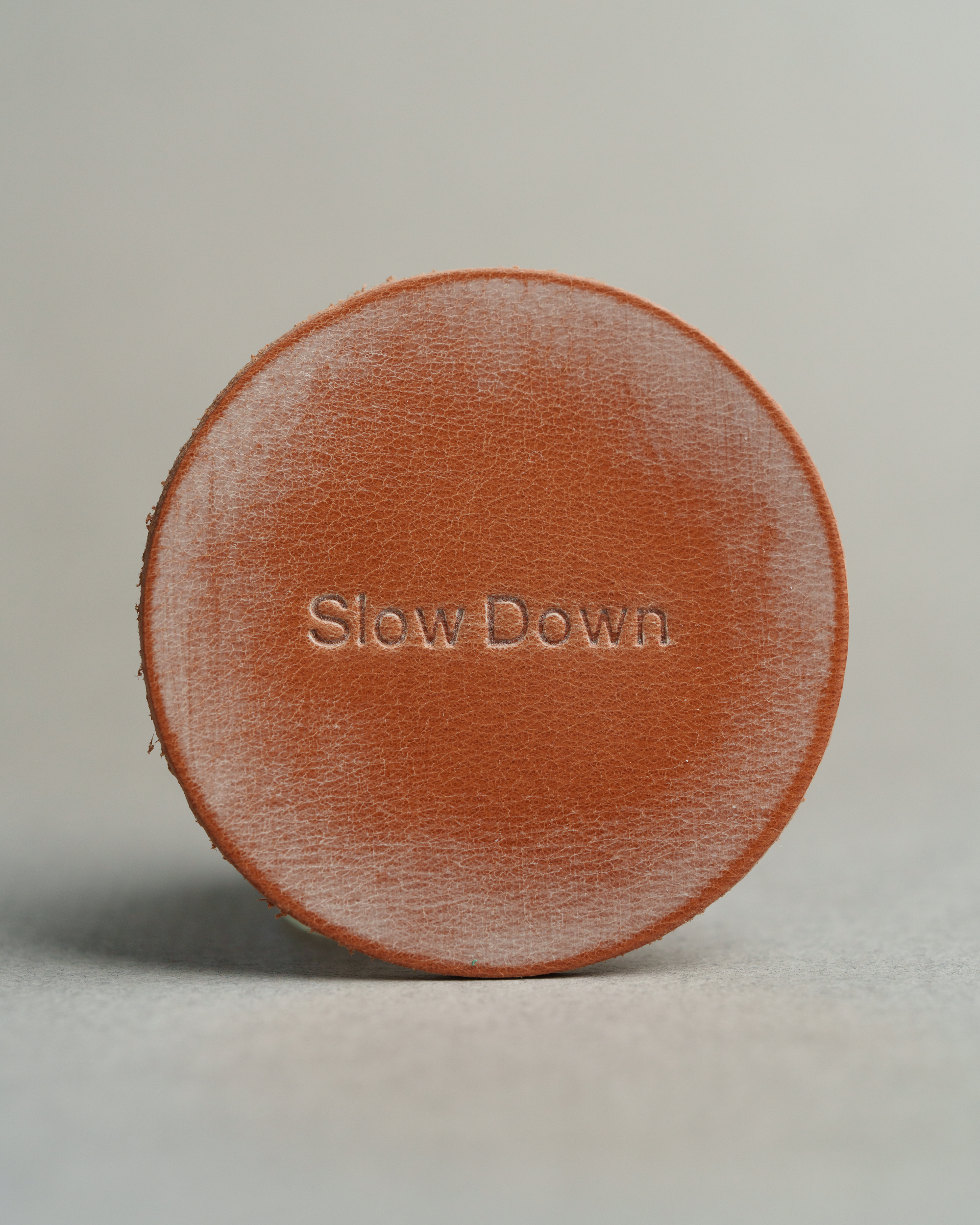 Light Brown Ghost Wax Leather Trifold Cover