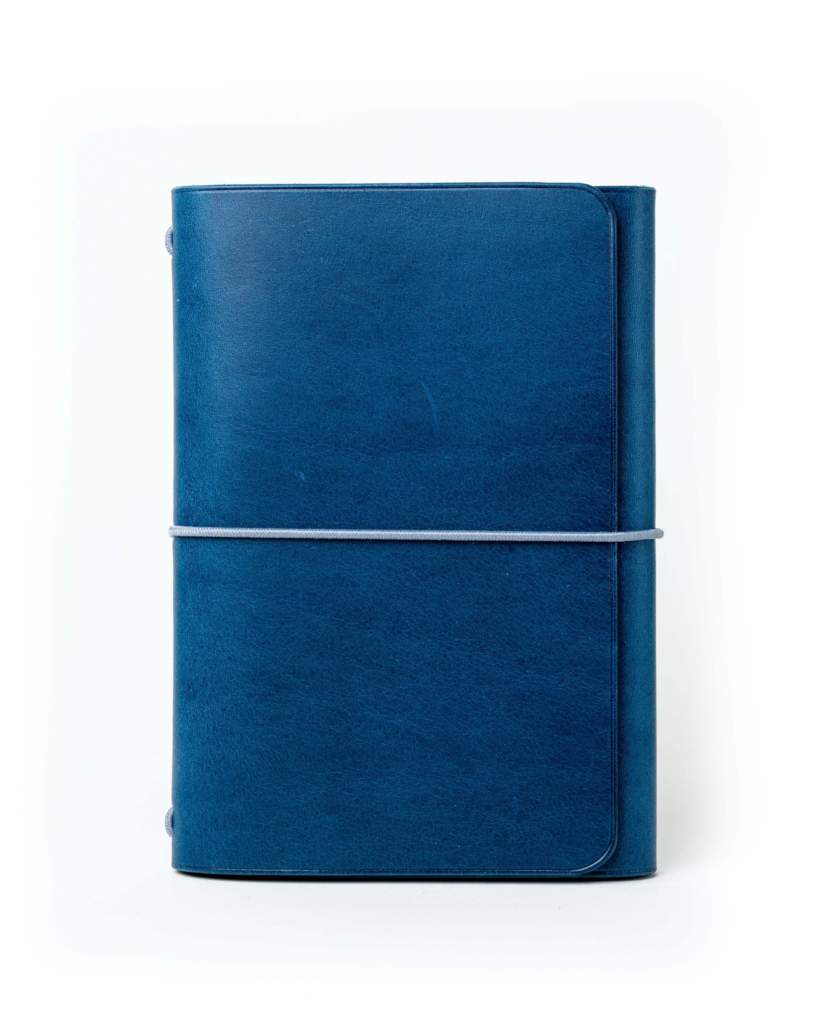Navy Blue Buttero Leather Trifold Cover