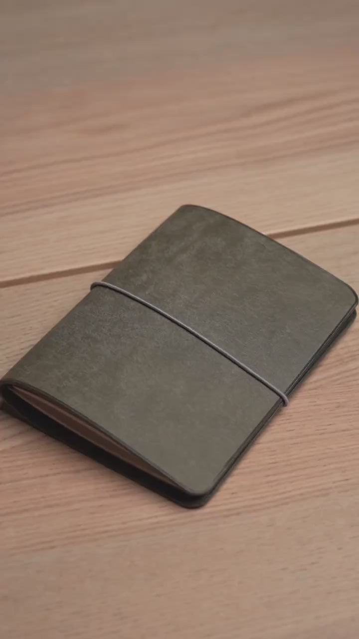 Grey Pueblo A6 cover, brushed matte surface with the grain showing